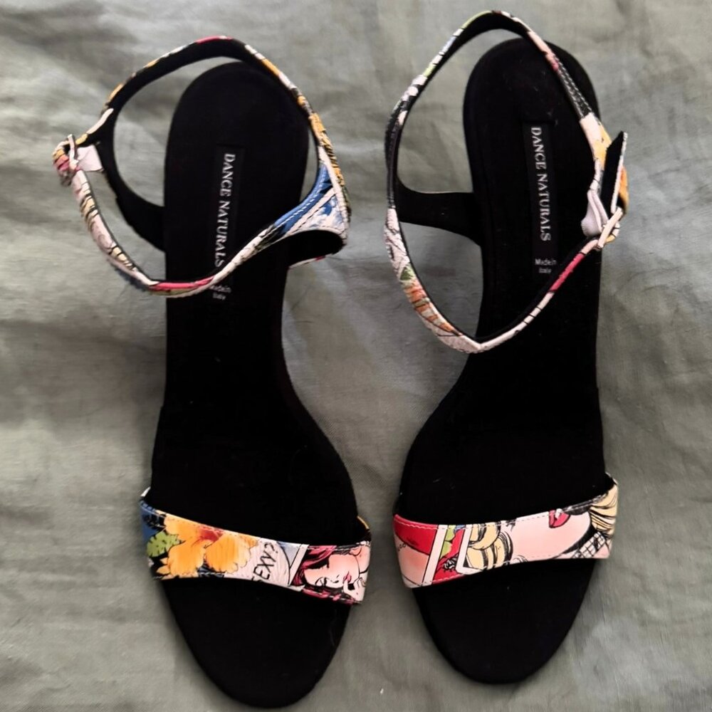 NWOT Dance America Colorblock Suede Dance Sandal - Picture 2 of 5